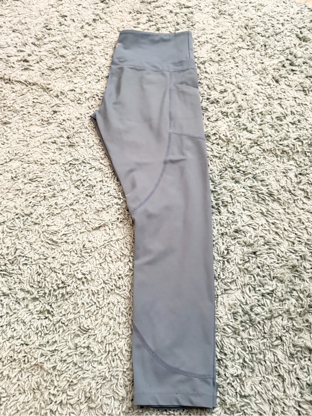 ZYIA Slate Gray High-Rise Leggings with Side Pocket